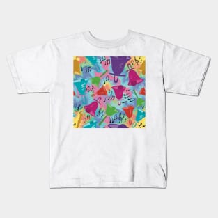 Colorful Handbells Tie Dye Pattern Kids T-Shirt